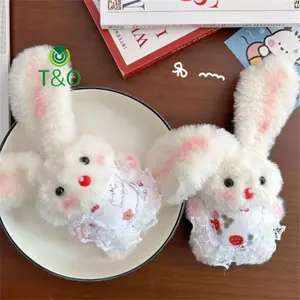 Hoạt Hình Dễ Thương Tai Dài Thỏ Squeak Sang Trọng Búp Bê Đồ Chơi Nhồi Bông Móc Khóa Mặt Dây Buộc Túi Móc Khóa Nữ Tính Treo Đồ Trang Trí Quà Tặng [Mới]