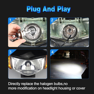 MOTEX 1 Bóng Đèn LED H4 H6 Cho Xe Máy Xe Tay Ga ATV 12V-30V 6000K Đèn Pha Xe Máy P15D