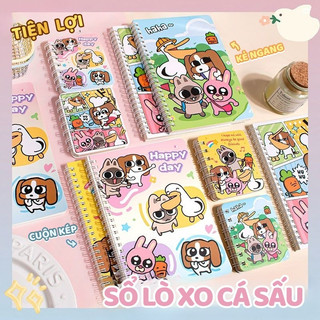 Vở Lò Xo A5 60 Trang Hoạt Hình Cute – Sổ Tay Ghi Chép Dễ Thương, Bìa Xinh Xắn Dành Cho Học Sinh Sinh Viên