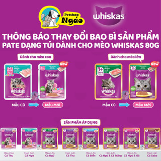 Pate WHISKAS 80g Cho Mèo Con & Mèo Trưởng Thành