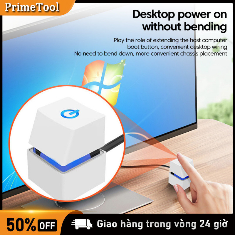 Nút Power Khởi Động Máy Tính Độ Bền Cao, Chiều Dài Cáp 1,8 Mét, Điều Khiển Nguồn PC, Thiết Kế Có Đèn LED, Dễ Sử Dụng