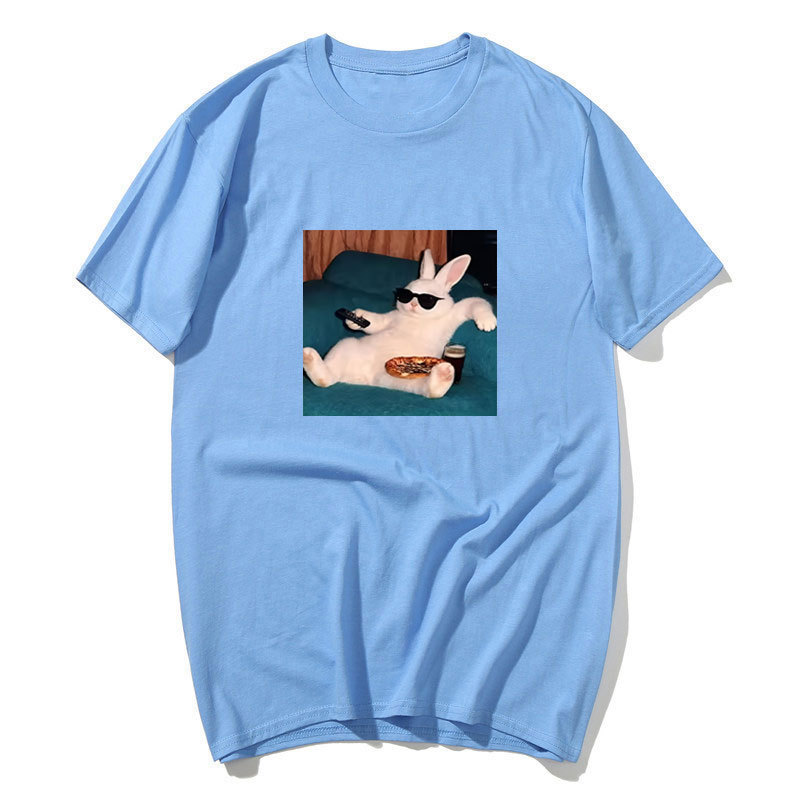 Lười Bunny Meme Thỏ 100% Cotton, thời trang đường phố
