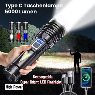 LEDĐèn pin siêu sáng XHP50 Sản phẩm chính hãng-Đèn pin cầm tay Đèn pin công suất cao chống thấm nước chiếu sáng khẩn cấp
