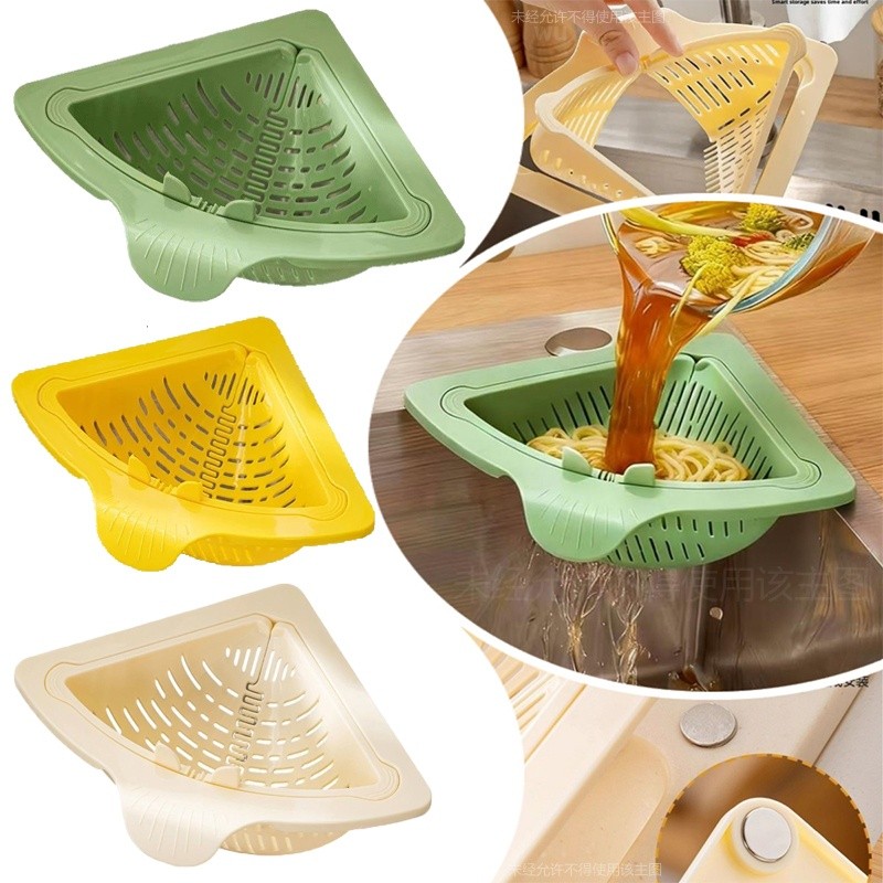[Cổ phiếu địa phương] Nhà bếp sáng tạo mới Giỏ lọc bồn rửa từ tính hình tam giác Bát thoát nước đa chức năng Bộ thu gom chất thải thực phẩm Phụ kiện gia đình