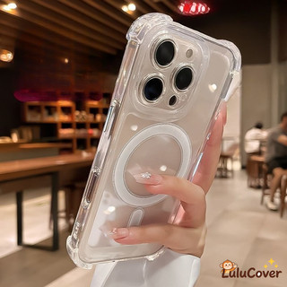Vỏ Trong Suốt Từ Tính Cho iPhone 17 Air 16E 16 15 14 + 13 12 Mini 11 Pro Max XS Max X XR 8 7 6 6S + Ốp Điện Thoại Kinh Doanh Trong Suốt Mềm Bốn Vỏ Chống Sốc