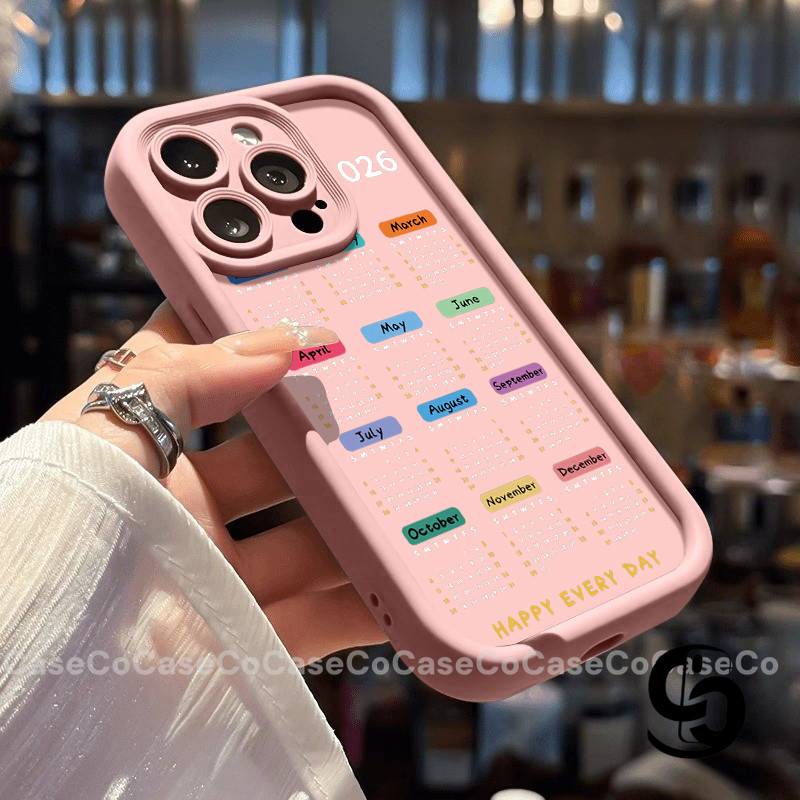 Vỏ Cho IPhone 14 17 16 13 12 11 15 ProMax X XSMax XR 14 7 16 6S 6  8 15 Plus SE2020 Ốp điện thoại lịch đơn giản năm 2026