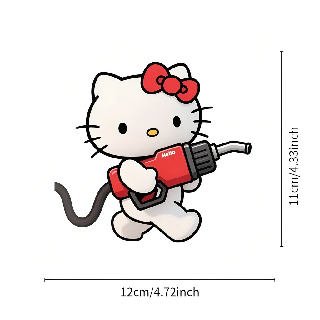 Hoạt Hình Dễ Thương Mèo Mèo Xe Bình Nhiên Liệu Nắp Chống Trầy Xước Chống Thấm Nước Miếng Dán Trang Trí Xe Hơi