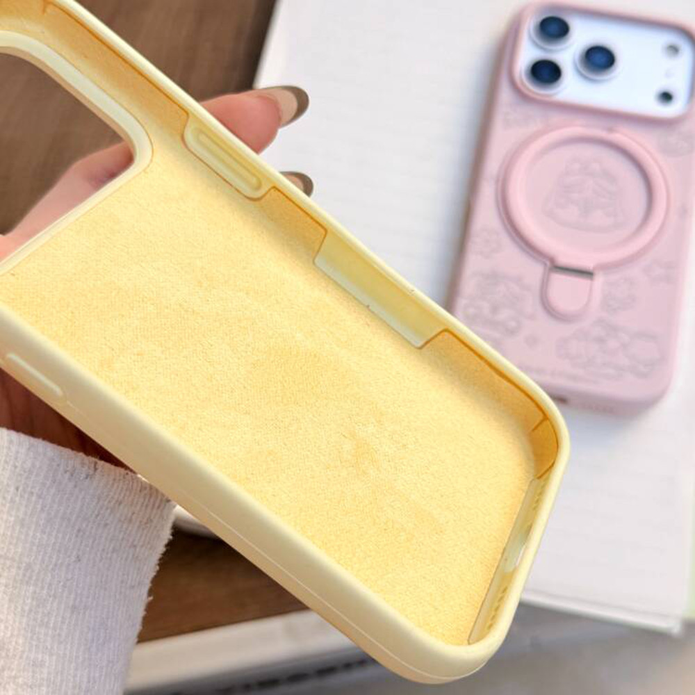 Giá đỡ từ tính Khóc cho bé gái Vỏ điện thoại silicon lỏng cho iPhone 17 Pro Max 17 Air 16 Plus 15 14 13 12 11 Vỏ bảo vệ chống sốc