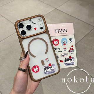 Sáng tạo cửa sổ lớn từ tính DIY chú chó con dán vỏ điện thoại thích hợp cho iPhone 11 12 13 14 15 16 17 Pro max mờ bao gồm tất cả vỏ chống rơi