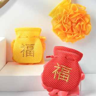 Khăn tắm & Loofah 2 trong 1 với máy tiện thêu "Fu" Phụ kiện tắm gia dụng mềm mại dày dặn