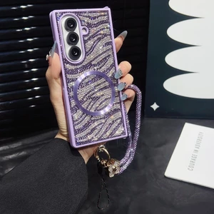 Dành cho Samsung Galaxy Z Fold 7 6 5 4 3 Vỏ bảo vệ thiết kế in hình con báo lung linh độc đáo. Dành cho Galaxy Z Fold7 Nó có vỏ điện thoại chống sốc có từ tính.