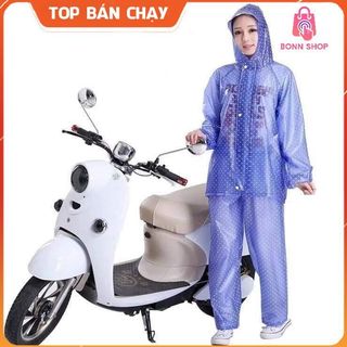 Bộ quần áo mưa chấm bi Ánh Dương PVE dẻo dai siêu chống thấm dành cho cả nam và nữ. Màu ngẫu nhiên
