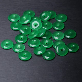 Mặt dây chuyền jade Malaysia 15mm màu xanh full - An toàn cho DIY và phụ kiện thời trang