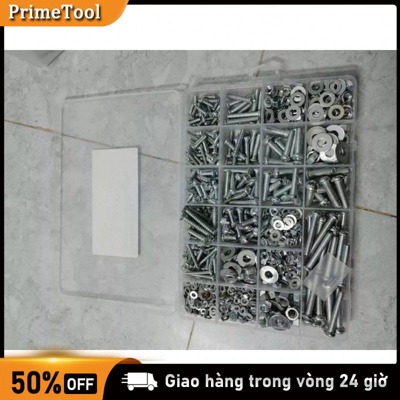 Bộ ốc vít M3/M4/M5/M6, mạ kẽm chống gỉ bền，Bộ Ốc Vít Bu Lông，Đai Ốc，Bu Lông，Sắt mạ kẽm，Đóng Hộp Tiện Lợi