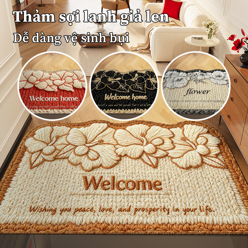 Thảm Chùi Chân Chất Liệu Tre Tự Nhiên - Thảm Trải Sàn Decor Chống Trượt, Thấm Hút Tốt, Sang Trọng Cho Cửa Ra Vào