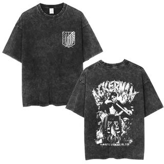 Áo thun Unisex Cotton Retro Attack on Titan, Form Rộng Thoải Mái
