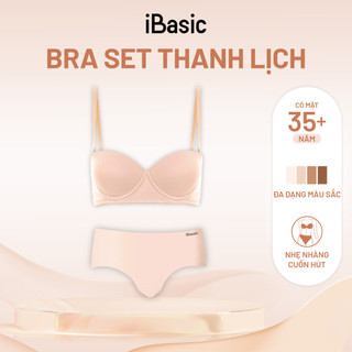 [MUA ÁO TẶNG QUẦN] Bộ đồ lót nữ iBasic áo ngực có gọng mút dày và quần lót không đường may thoáng khí BRAW163+V119