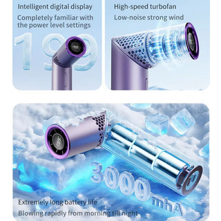 Quạt Mini Cầm Tay Có Thể Gập Lại Tốc Độ Cao Với 199 Cánh Quạt Di Động Sạc USB Gấp Mini Cầm Tay Cổ Treo Quạt Nhỏ