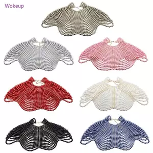 Handmade Beaded Necklace Chest Chain with Pearls Tassels For Fashionable Women