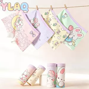Quần lót in hình thỏ dễ thương cho bé gái Quần short thỏ hoạt hình bằng vải Cotton mềm mại hàng ngày