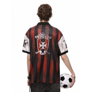 Áo thun nam GKSSS tay ngắn kiểu Mỹ retro tương phản sọc khô nhanh
