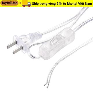 JOYFULLIFE 2 Dây đèn trong suốt 2 lõi 1,8 mét có công tắc, Dây nguồn công tắc cắm trong suốt bằng cao su bạc, Cáp kết nối nguồn thiết bị gia dụng bằng đồng trong suốt bằng nhựa Pvc
