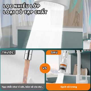 Đầu Lọc Nước Thông Minh Xoay 360 Độ Tăng Áp Thiết Kế 3 Lớp Lọc Sạch Tạp Chất, Cân Bằng Độ PH