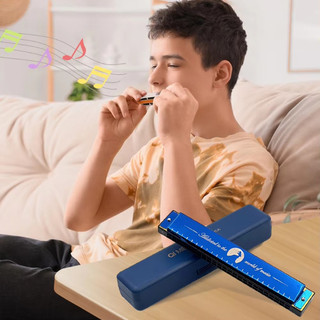 Kèn Harmonica 24 Lỗ Cao Cấp, Dễ Thổi, Rõ Nốt, Vỏ Kim Loại Bóng Đẹp, Quà Tặng Cho Bạn Trai, Con Trai