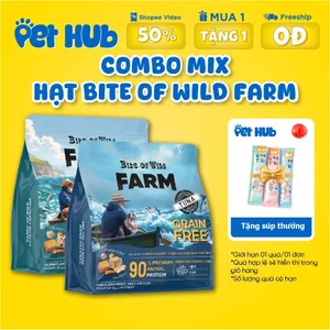 COMBO 1,2,3 Gói Hạt Mèo Bite Of Wild Farm Cá Hồi, Cá Ngừ, 90% Cá Na Uy, Gà Nuôi Thả, 6 Loại Chất Xơ