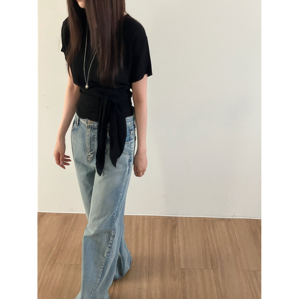 SUXI Áo thun nữ ngắn tay thanh lịch, phù hợp mùa hè 260411
