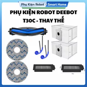 Phụ kiện robot hút bụi Deebot T30C: Chổi cạnh, Chổi chính, Lọc hepa, Khăn lau, Túi rác - Thay thế