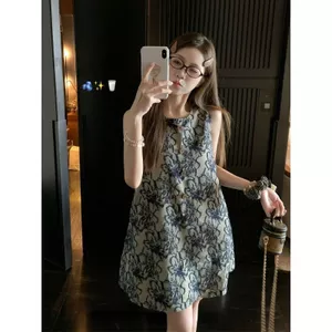 Giảm giá trong thời gian có hạn - Đầm chữ A retro nữ thiết kế cao cấp phong cách Trung Hoa sang trọng
