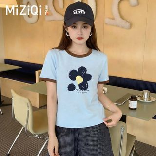 【Khuyến mãi】 Áo thun ngắn tay phong cách Hàn Quốc và preppy, phù hợp mùa hè plus size