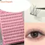 FAVORITEGOODS Lông mi giả thực tế không có keo, không cần keo dán ép vào cụm mi tự dính, kiểu dáng tự nhiên Cụm mi dán sẵn thủ công Cụm mi tự dính