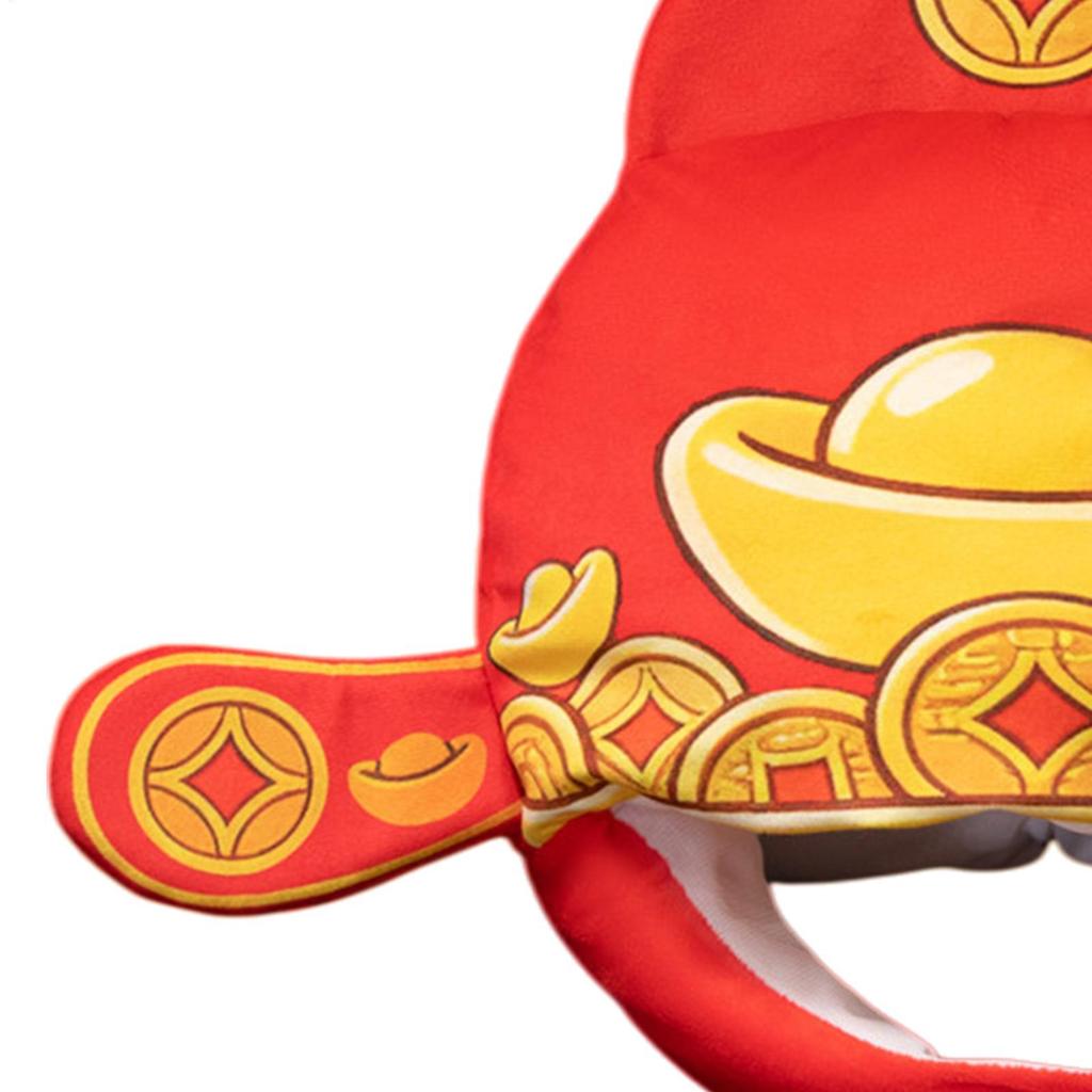 Chinese God of Wealth Hat Plush Cosplay Headgear Photo Booth Headgear for Halloween Costume Parties Comic gelhvn