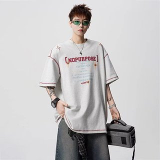 Áo thun nam GKSSS tay ngắn phong cách đại học Mỹ in chữ chất lượng cao trung tính