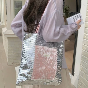 Phong Cách Mới Phổ Biến Lấp Lánh Bột Và Bạc Đính Kim Sa Lấp Lánh Túi Tote Niche Dung Tích Lớn Đi Lại Túi Đeo Vai Túi Xách