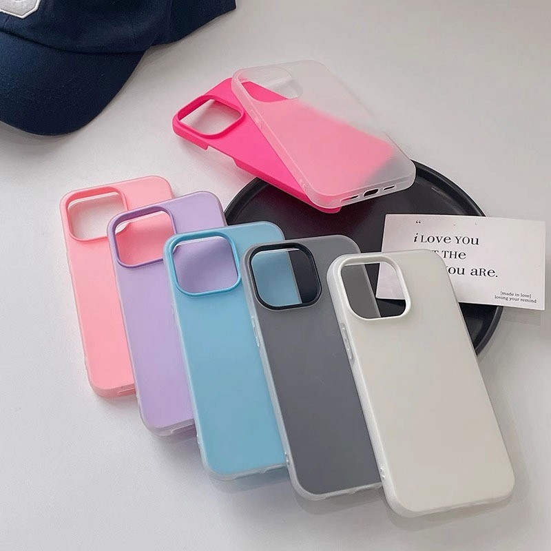 Ốp lưng iPhone đơn giản bằng silicon mềm chống trầy xước phù hợp cho iPhone 11 12 13 14 15 16 Pro Max IP 7 8 Plus X/XS