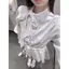 Áo sơ mi sọc màu tương phản kiểu dáng Preppy Thiết kế váy ngắn chấm bi Váy ren eo hẹp