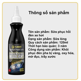Sản phẩm bảo dưỡng đèn pha xe hơi - Tẩy ố vàng, loại bỏ cặn canxi, không cần đánh bóng, tạo lớp phủ bảo vệ trong suốt