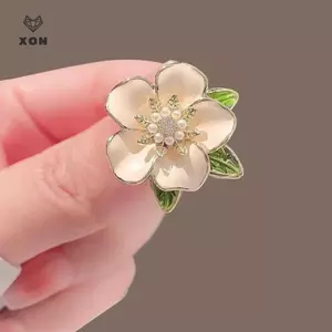 Trâm cài vintage style thổ cẩm hoa gardenia, phù hợp thời trang cho bé gái và làm quà tặng