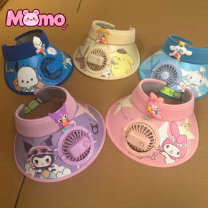 Mũ chống nắng mùa hè cho trẻ em Sanrio dành cho bé trai và bé gái, có quạt và thiết kế nắp mở