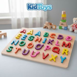 Bảng chữ cái và số gỗ nổi KidToys – đồ chơi trí tuệ học tiếng việt cho bé