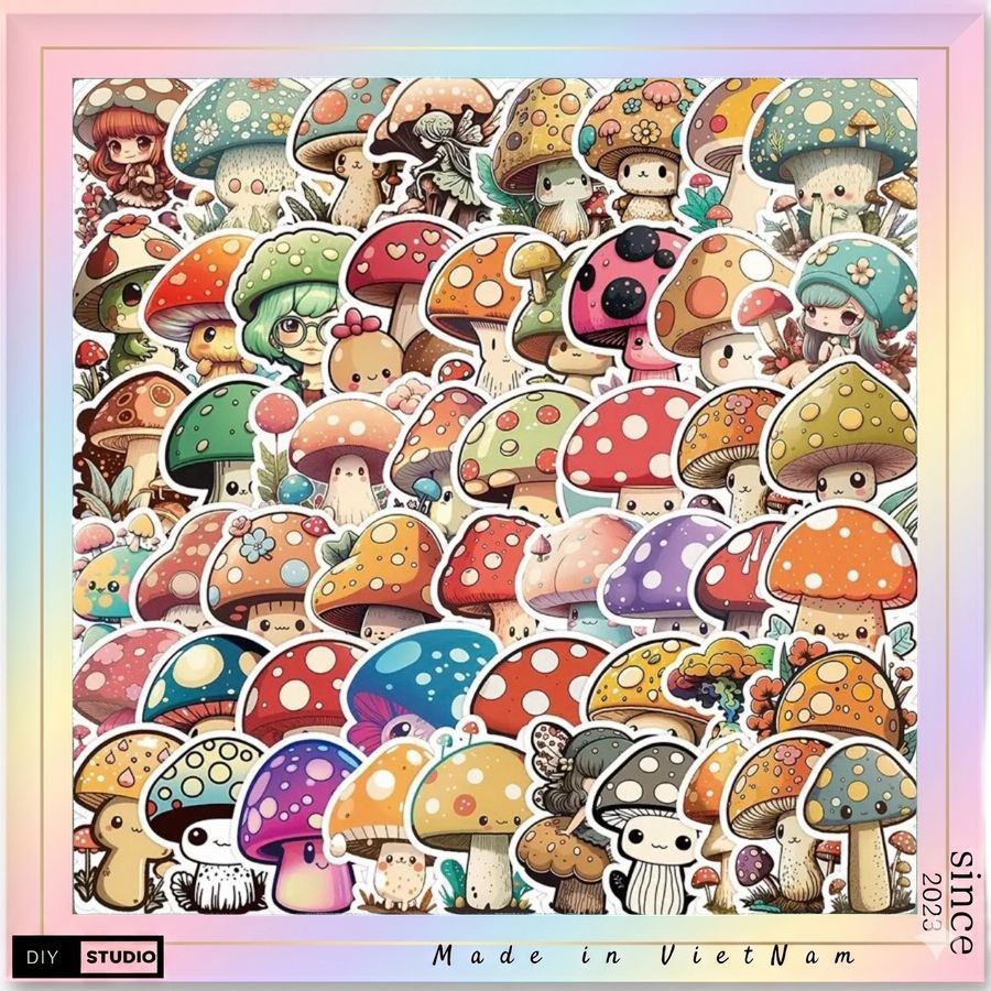 sticker những chiếc nấm dễ thương phô mai que