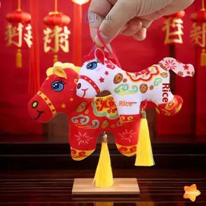 Dễ Thương Như Thật Động Vật Năm Ngựa Linh Vật Búp Bê Nhồi Bông Mặt Dây Chuyền Bapa Treo Trang Trí Mới