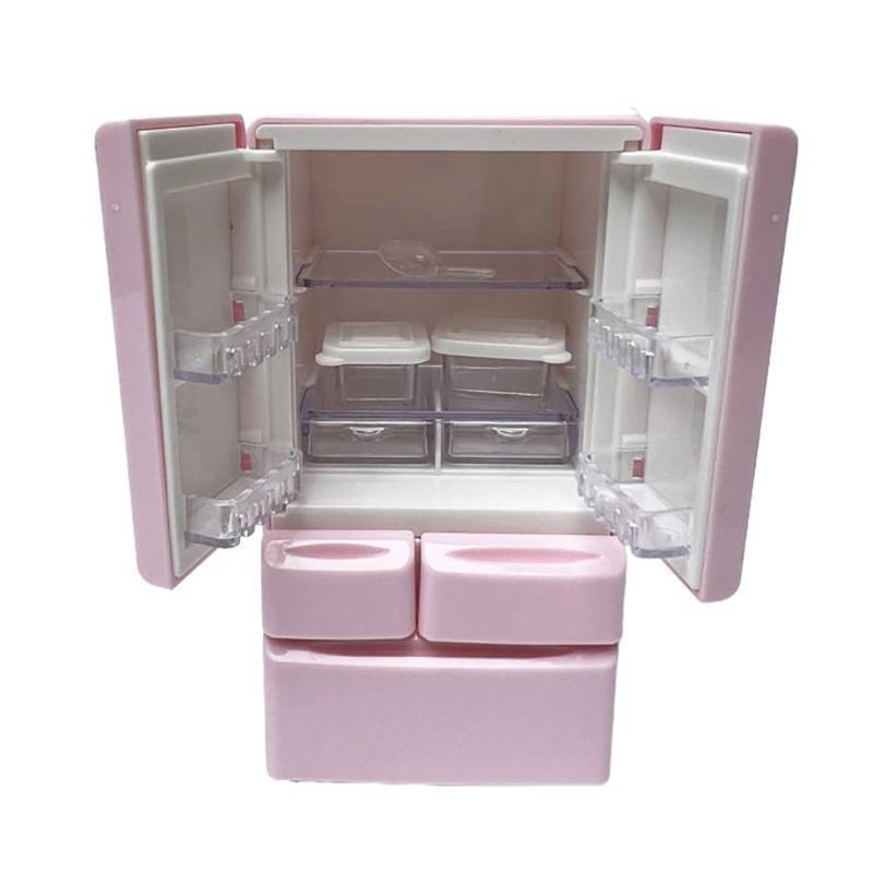 CMinYP Nhựa Thu Nhỏ Tủ Lạnh Mô Phỏng Mini Cửa Đôi Tủ Lạnh Mô Hình Thủ Công Nội Thất Nhà Búp Bê Phụ Kiện Vinh Quang