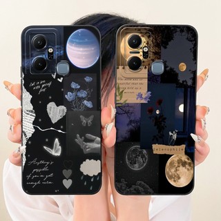 Dành Cho Infinix Smart 6 Plus (Ấn Độ) Vỏ Bảo Vệ Ống Kính Smart6 Plus X6823C X6823 Thời Trang Dusk Tranh Bãi Biển Vỏ Điện Thoại Silicon Mềm