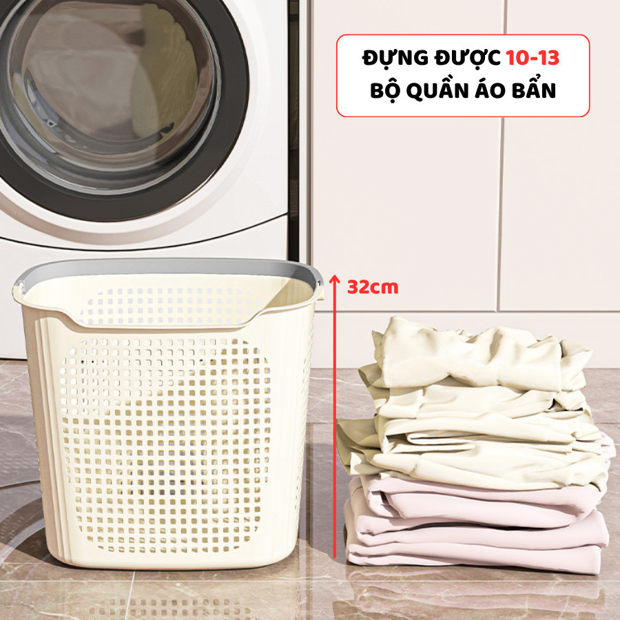 Set Giỏ Đựng Quần Áo 3 Màu 3 Size Cho Gia Đình, Combo Giỏ Nhựa Đựng Đồ Có Quai Xách Tiện Lợi Q480