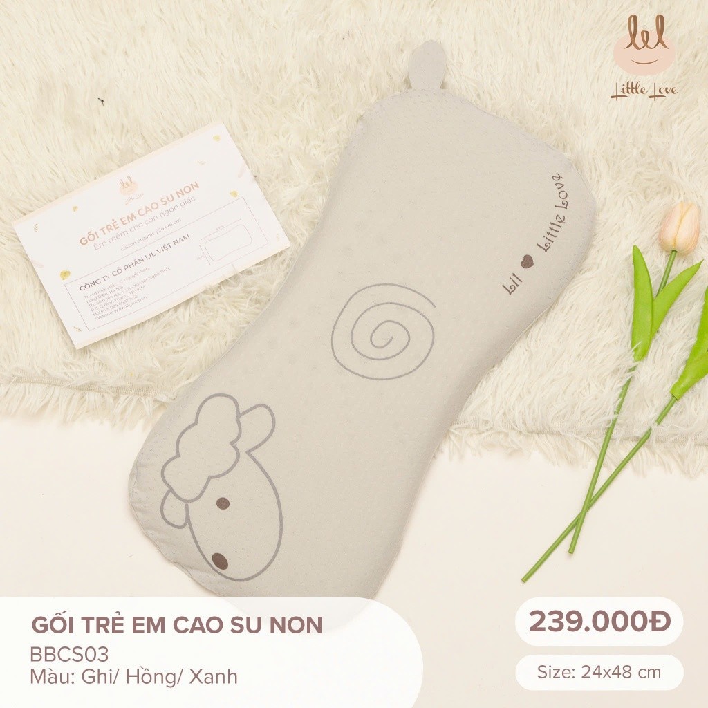 Gối ngủ cao su non thoáng khí, siêu mềm cho bé LiL Little Love BBCS01