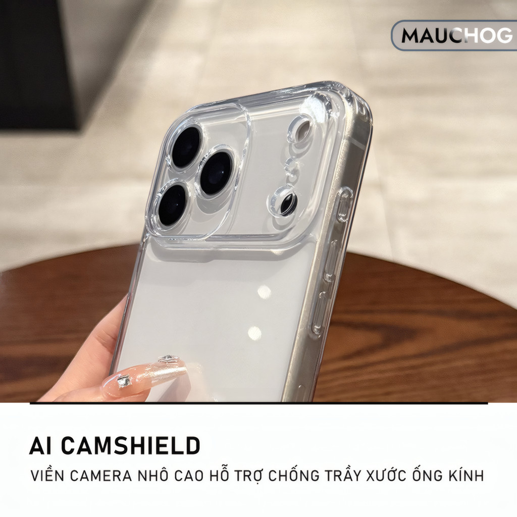 Ốp Lưng Trong Suốt Chống Sốc Bảo Vệ Camera Cho Điện Thoại iPhone 17 Pro Max 16 15 14 13